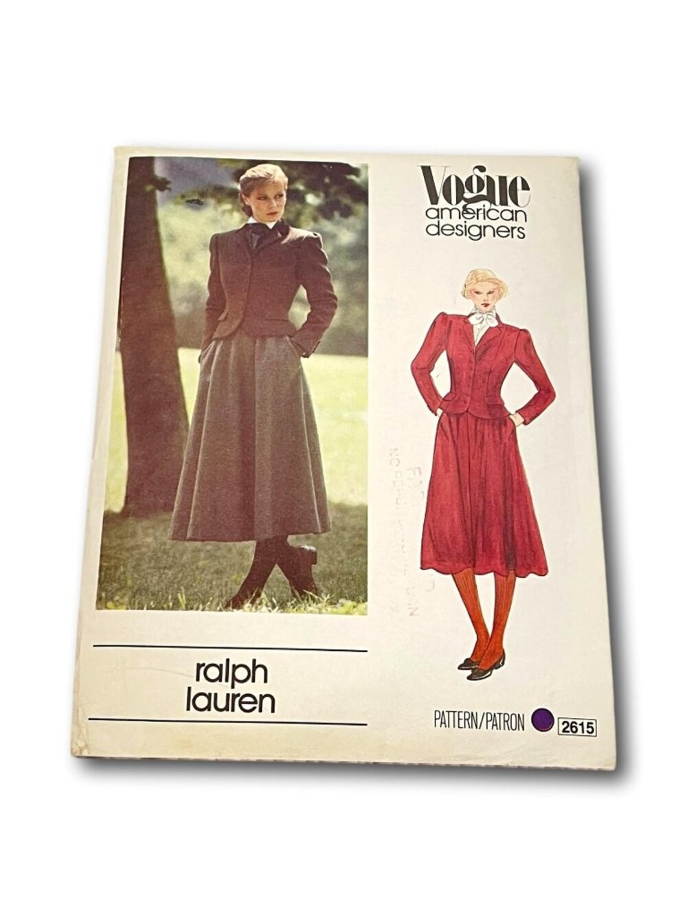Vogue 2615 Ralph Lauren Designer Jacket Skirt Size 10  Pattern Uncut USA